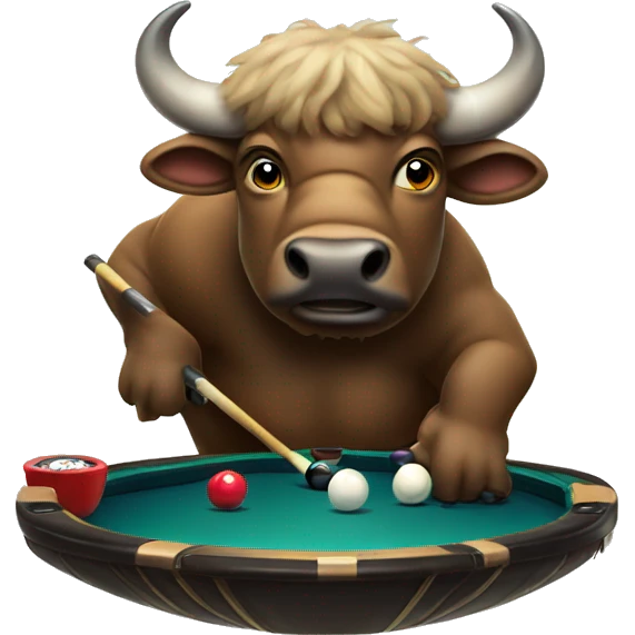 Buffalo playing pool emoji