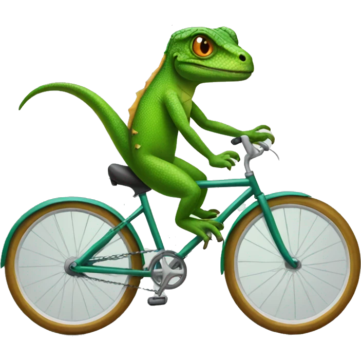 Lizard riding a bike emoji