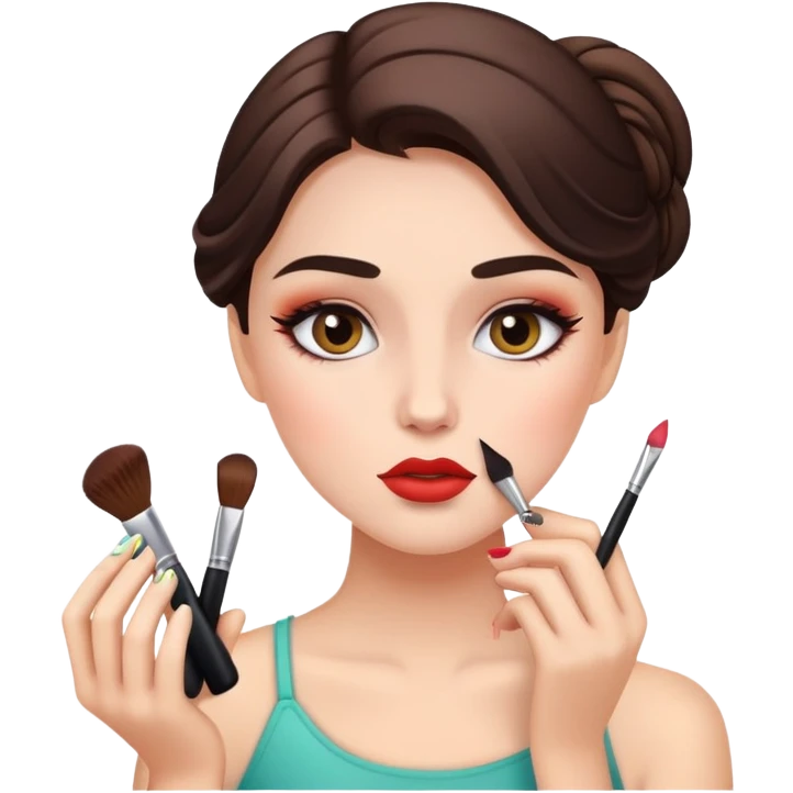 Girl doing her makeup emoji