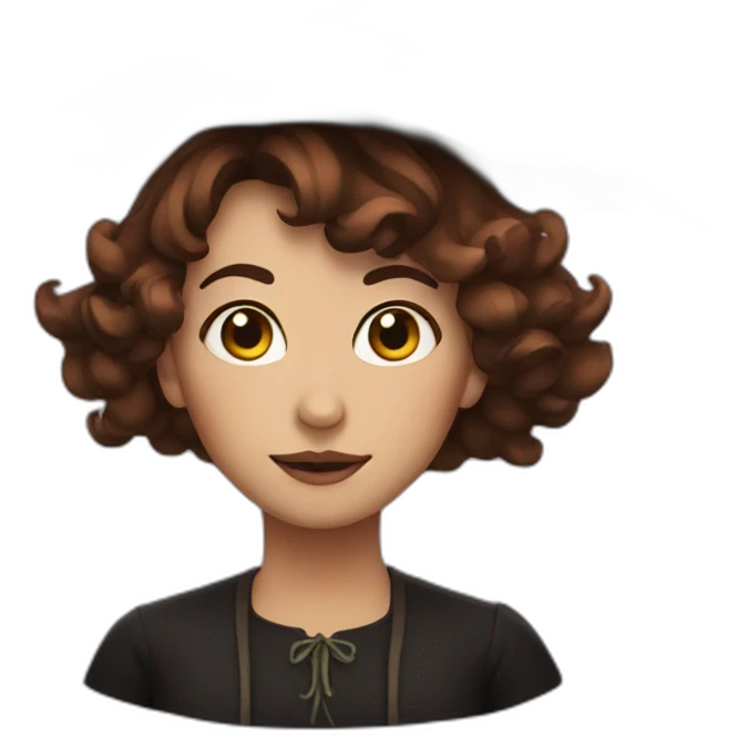 Witch with short brown hair emoji