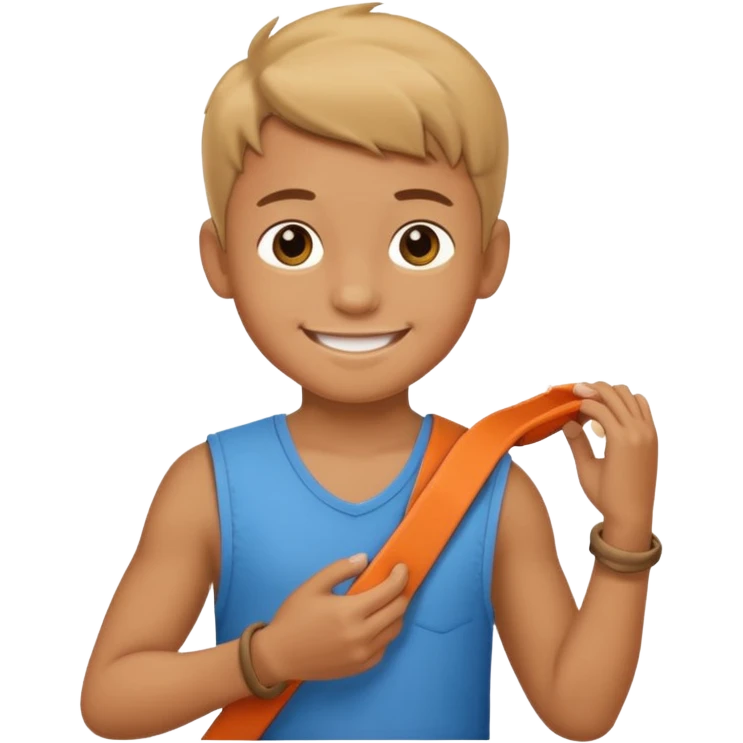 david from the bible as a kid walking with a sling emoji