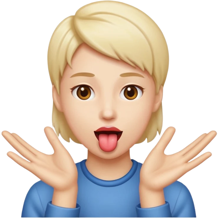 Tongue out with hands to the side  emoji