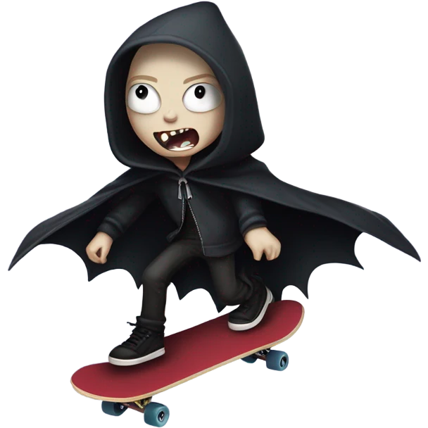 Vampire riding a skateboard emoji