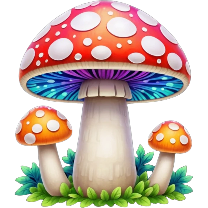psychodelic mushroom single simple colorful emoji