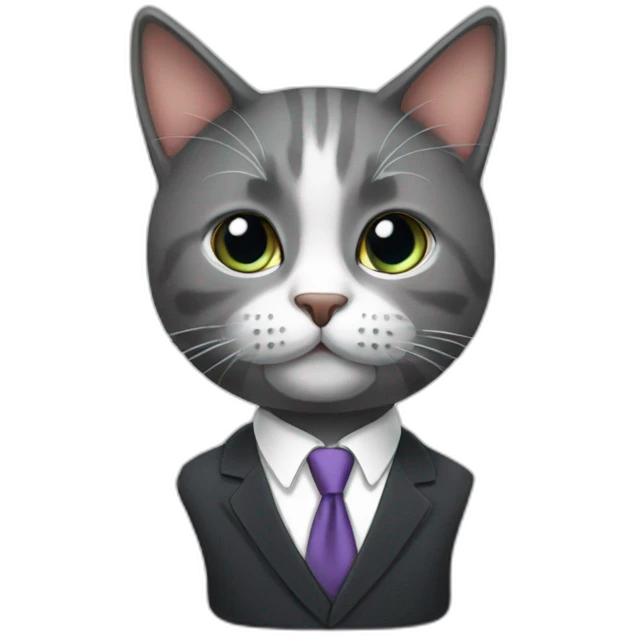 Cat with a suit emoji
