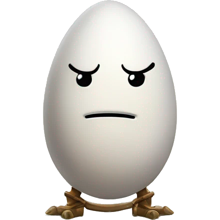 egg with arms and legs and sword emoji