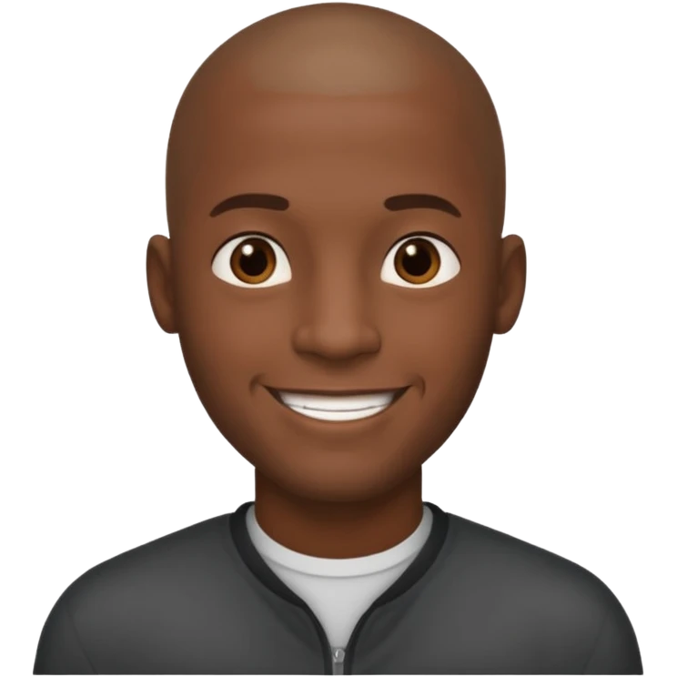 a tall dark hansome black man shaved head emoji