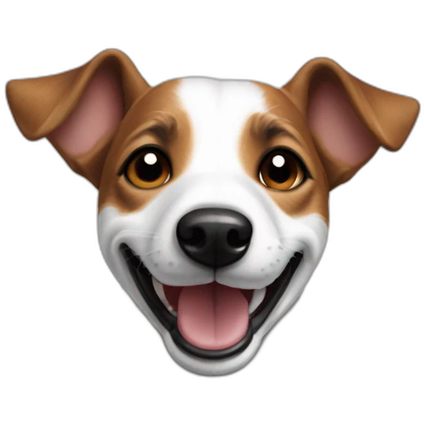 Happy Jack Russel pointy ears emoji
