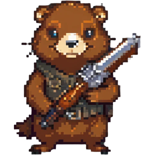 beaver with a weapon emoji