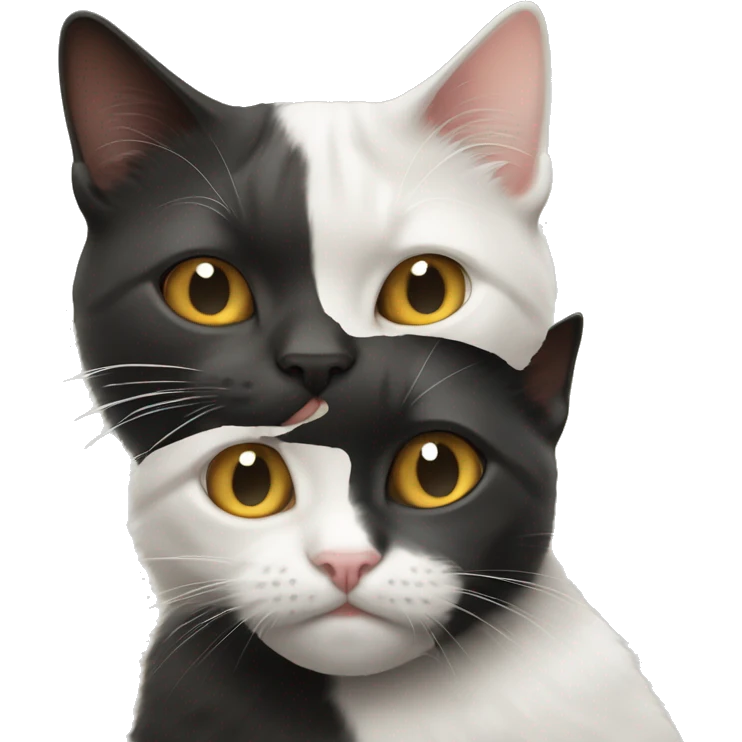  yin yang de gatos abrazados emoji