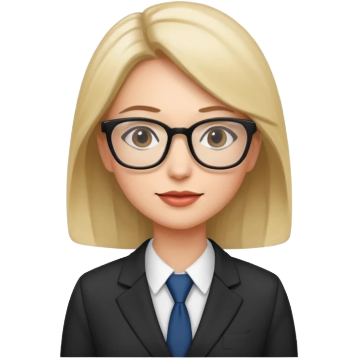 chick with glasses, wearing suit emoji