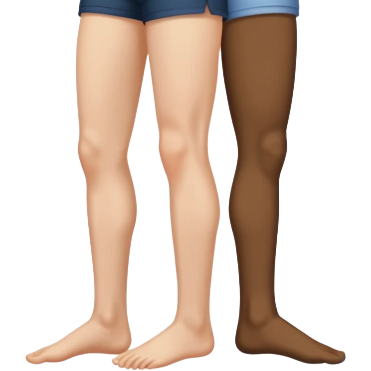 Two woman’s legs seen from the side and a man’s head between the two legs emoji
