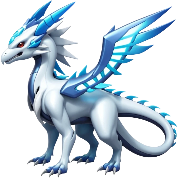 Futuristic Epic Legendary Shiny Cyber-Latios-Dialga-Suicune-Reshiram-Creature, (full body) emoji