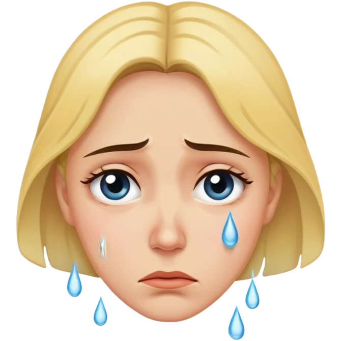 Woman with tears streaming down her face emoji