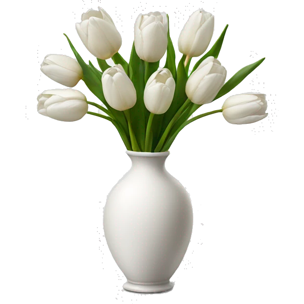 White tulips vase emoji
