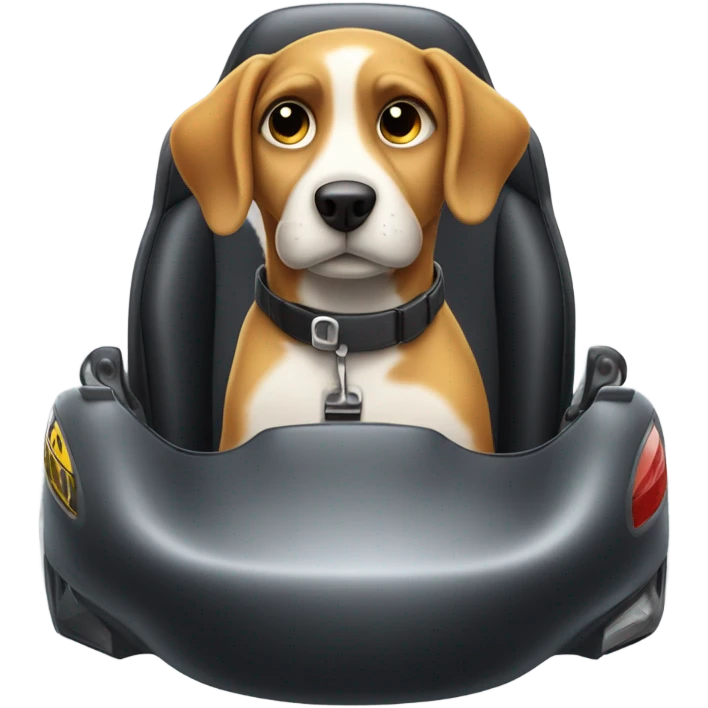 Dog in race car emoji