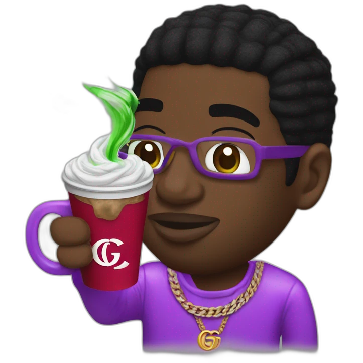 Gucci mane with a cup of dirty sprite emoji