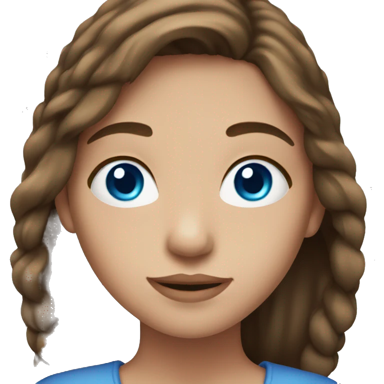 girl with medium brown hair and blue eyes  emoji