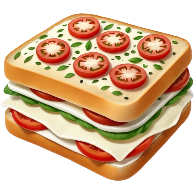 italian foccacia sandwich with tomatoes, mozzarella and basilic emoji