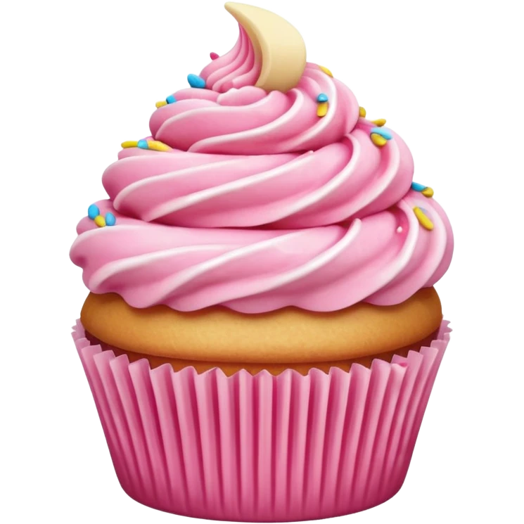 Cupcake with pink icing emoji