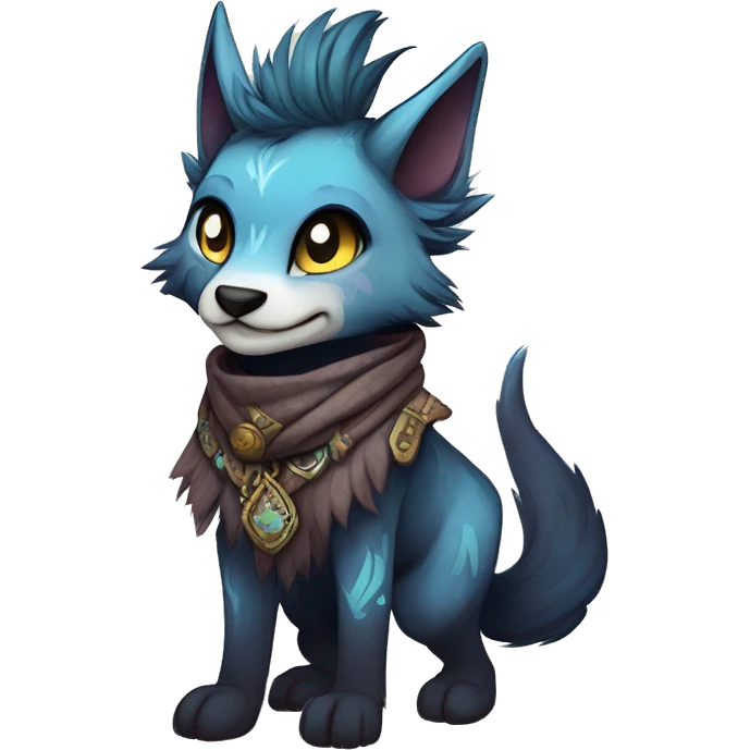 Cool cute Kawaii edgy fantasy animal  fursona Fionbri by griffsnuff & LiLaiRa & Falvie full body emoji