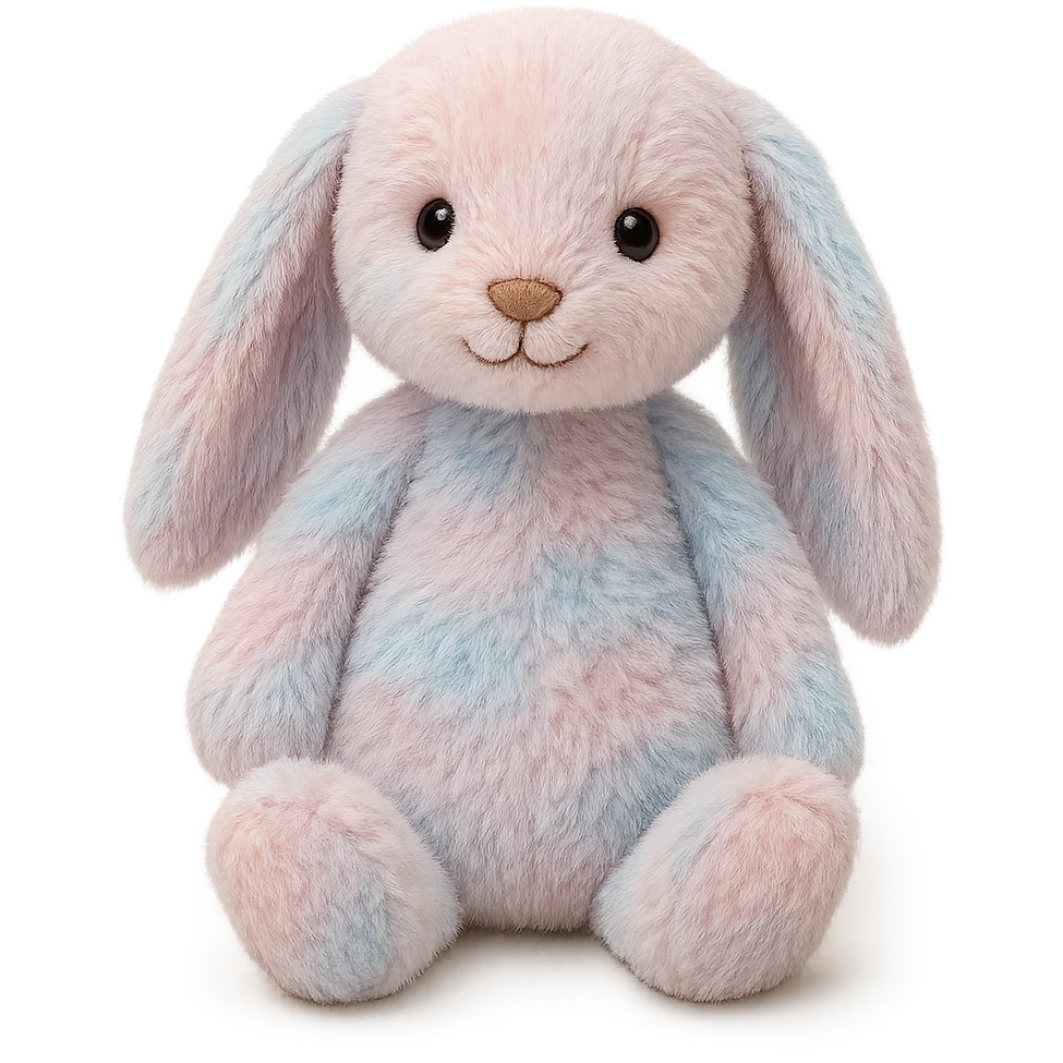 sweet jellycat toy, soft fur, friendly expression, floppy ears, pastel colors emoji