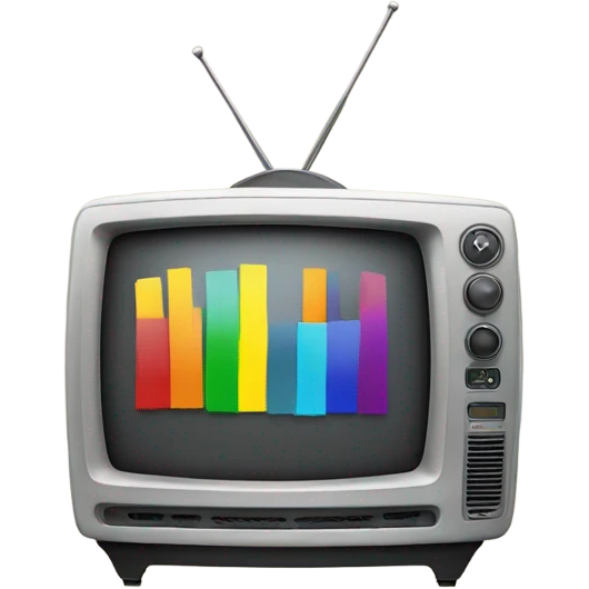Television with colors bars emoji