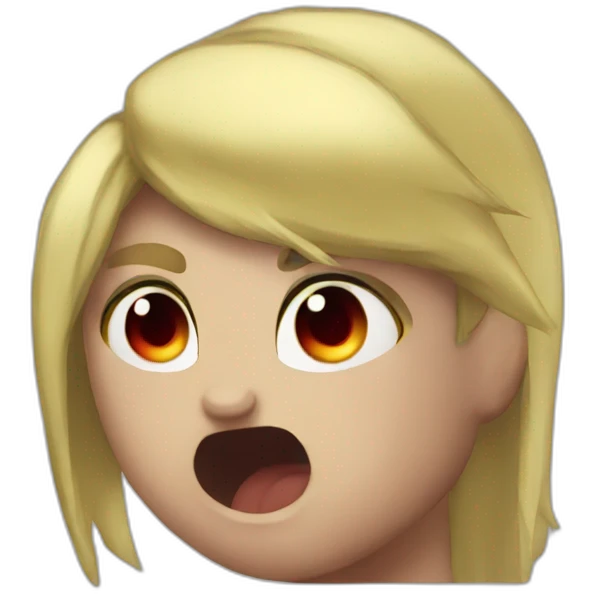 Angry dark poney red eyes blond emoji