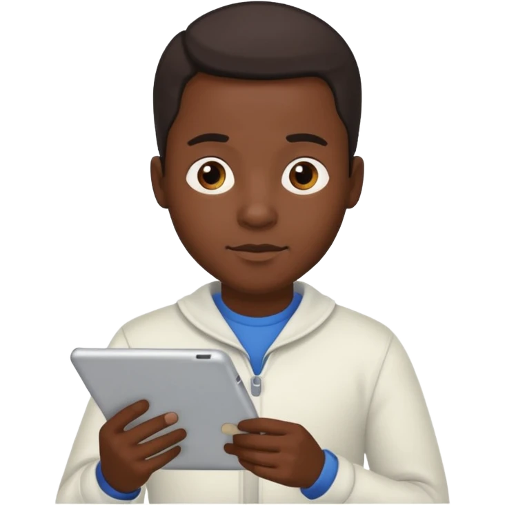 black man reading a tablet emoji