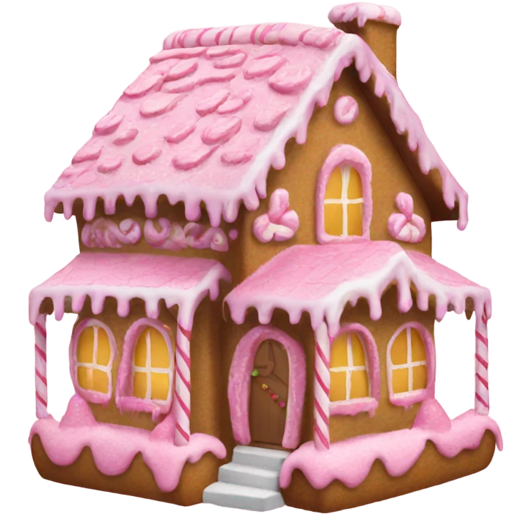 Pink gingerbread house  emoji