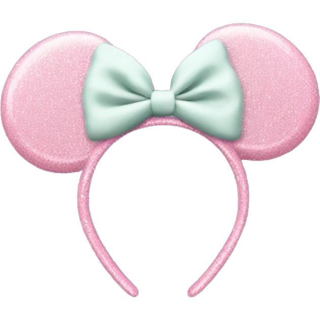 Pastel pink Minnie Mouse ears with glitter emoji