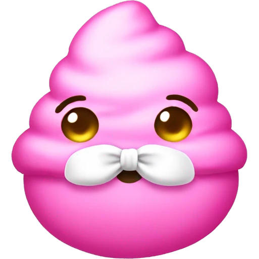 Pink poo with white bow emoji