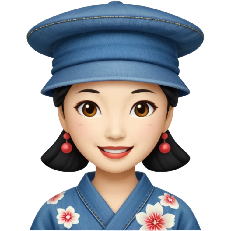 geisha denim hat emoji