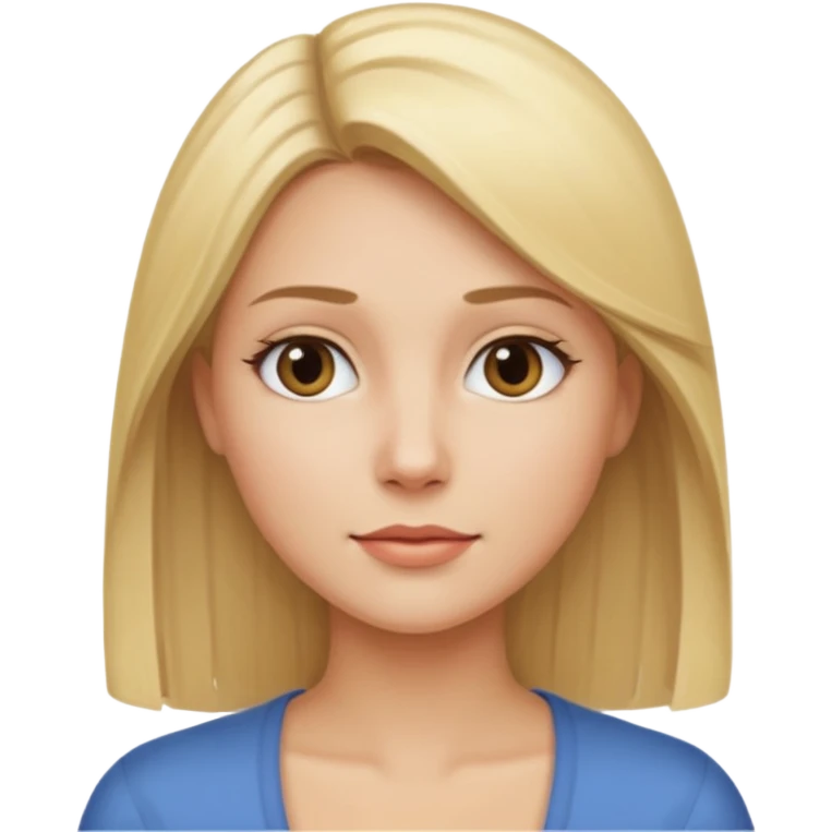Branca loira dos cabelo liso emoji