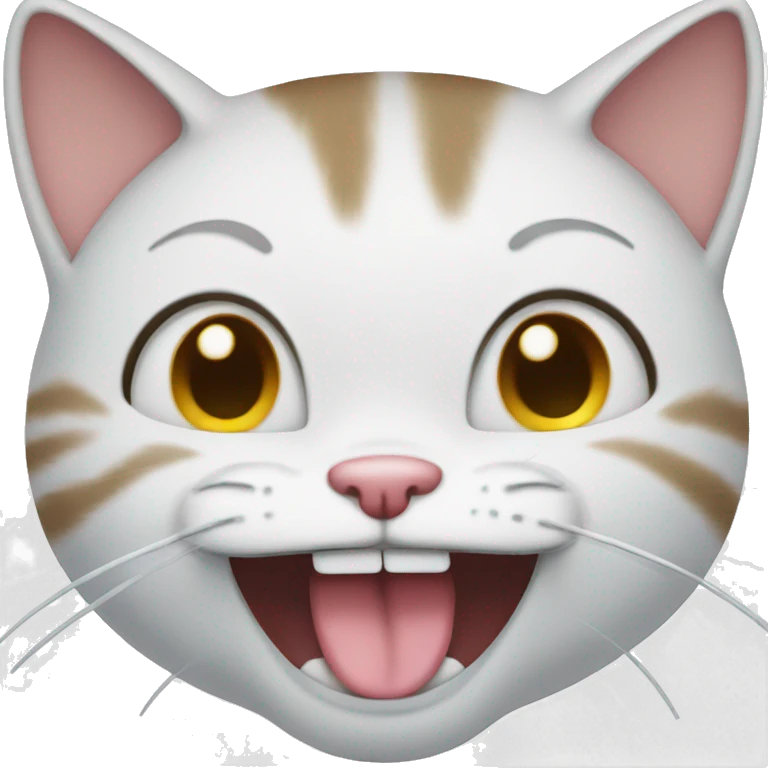 A cat crying while laughing emoji