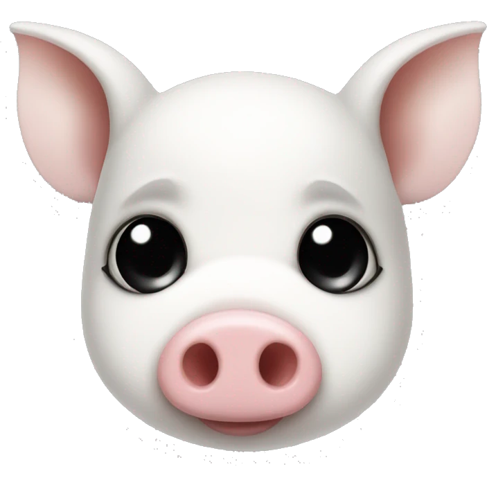 Cute white pig with a black dot on one eye  emoji