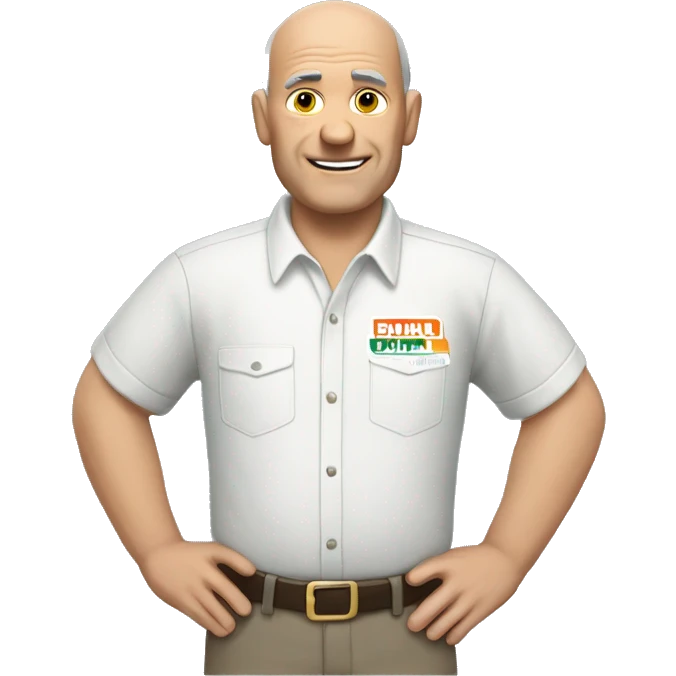 older man that is balding with u-haul shirt emoji