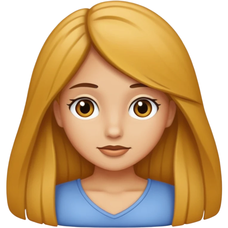 haz a una chica con pelo libro pero medio largo, que sea castaña y de piel clarita  emoji