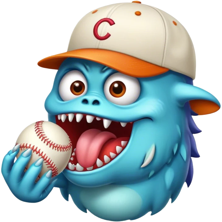 monster eating a cap emoji