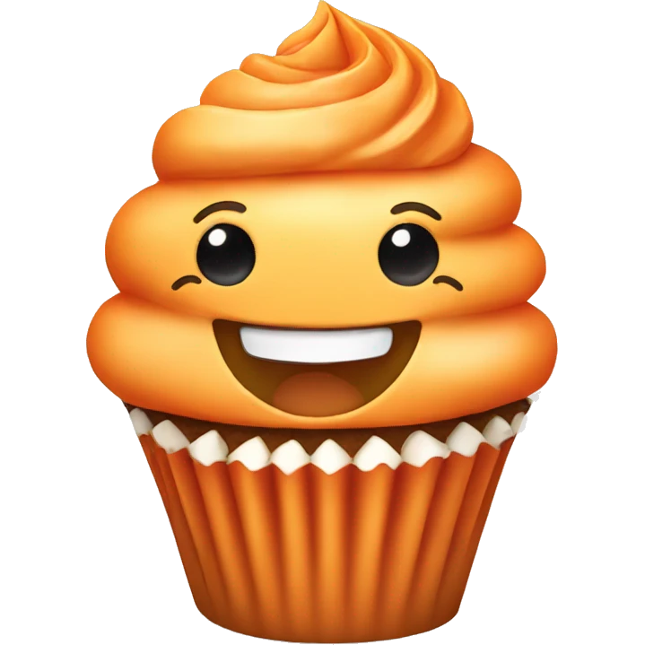 Happy orange cupcake emoji