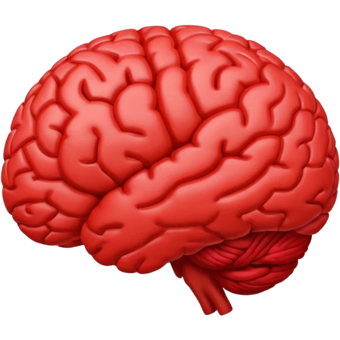 a red brain emoji