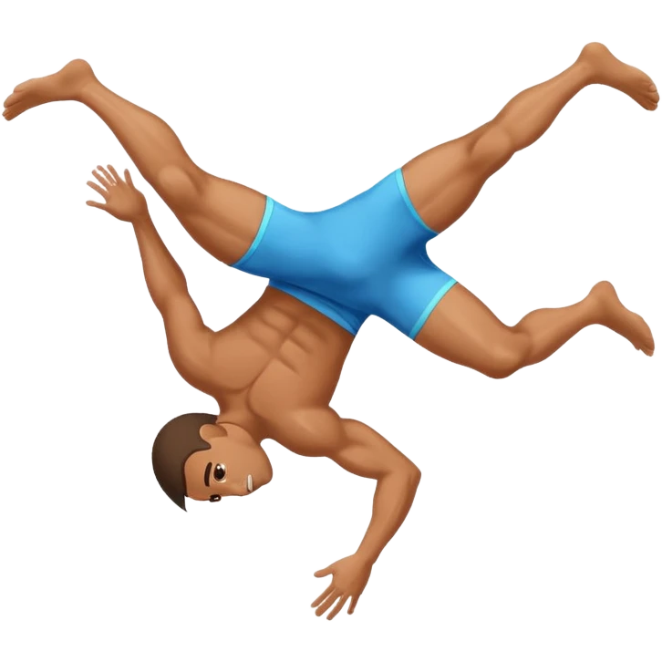 Gay man doing a back flip emoji