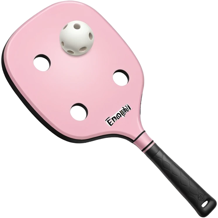 light pink pickleball paddle with white handle emoji