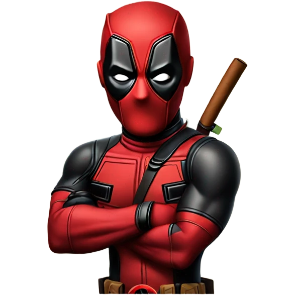 Deadpool with a cigar emoji