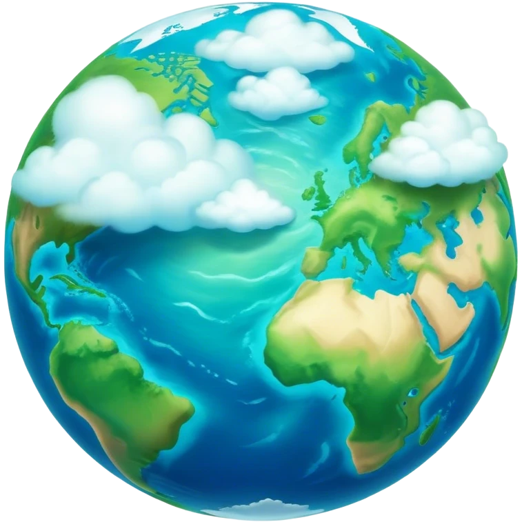 Cinematic Realistic Earth, depicted with vibrant blue oceans, clouds, and lush green continents rendered in exquisite detail, high shine, and a soft radiant glow that captures the dynamic, life-sustaining beauty of our home planet. emoji