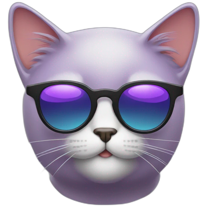 Violet cat in a sunglasses 10 arms emoji