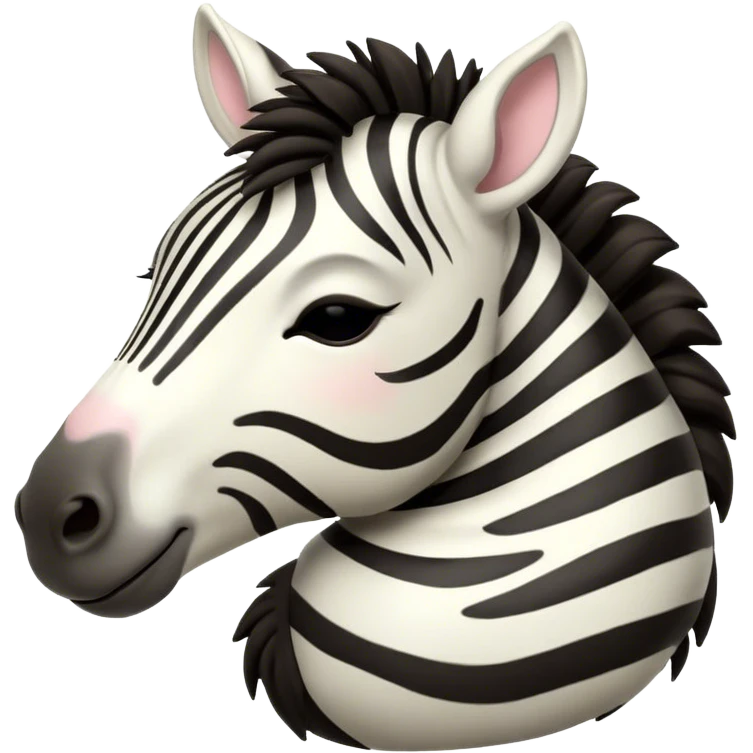 Meme-Worthy Cute Sleeping Zebra Portrait Emoji, Head resting peacefully with a contented smile, showcasing a lean, graceful build and a luxuriously soft striped fur, a refined, equine head with a long snout and alert ears, and eyes shut in a serene, restful nap, Simplified yet hilariously adorable features, highly detailed, glowing with a soft, drowsy light, high shine, relaxed and utterly lovable, stylized with an air of playful laziness, bright and heartwarming, soft glowing outline, capturing the essence of a comically sleepy zebra that feels like it could instantly become the next viral sensation of adorable slumber! emoji