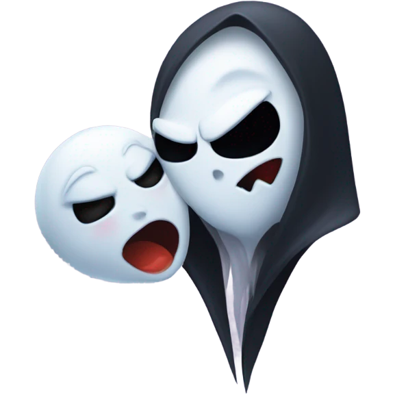 Ghost kissing Mae vampire emoji