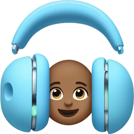 Baby blue AirPods Max  emoji