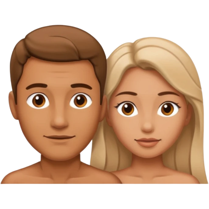 a naked man and a naked woman doing sex emoji